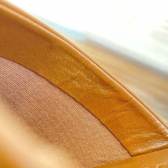 Gianni Binni Lomah Leather  Square Toe Platforms Sandals Chunky Heels Tan 10us - Picture 9 of 10